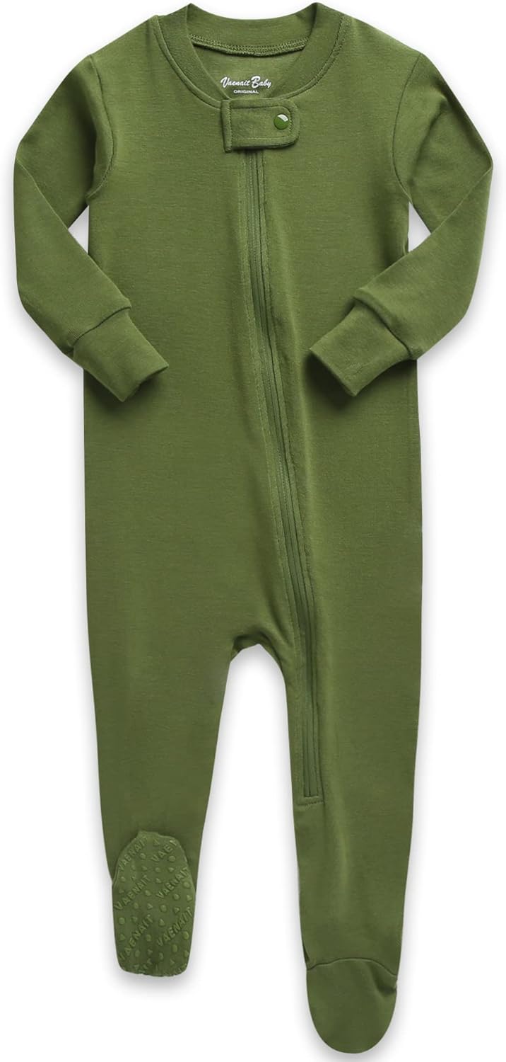 VAENAIT BABY Infant Toddler Boys Girls Footed One-Piece Sleep and Play Premium Modal Pajamas 1-2 Pieces