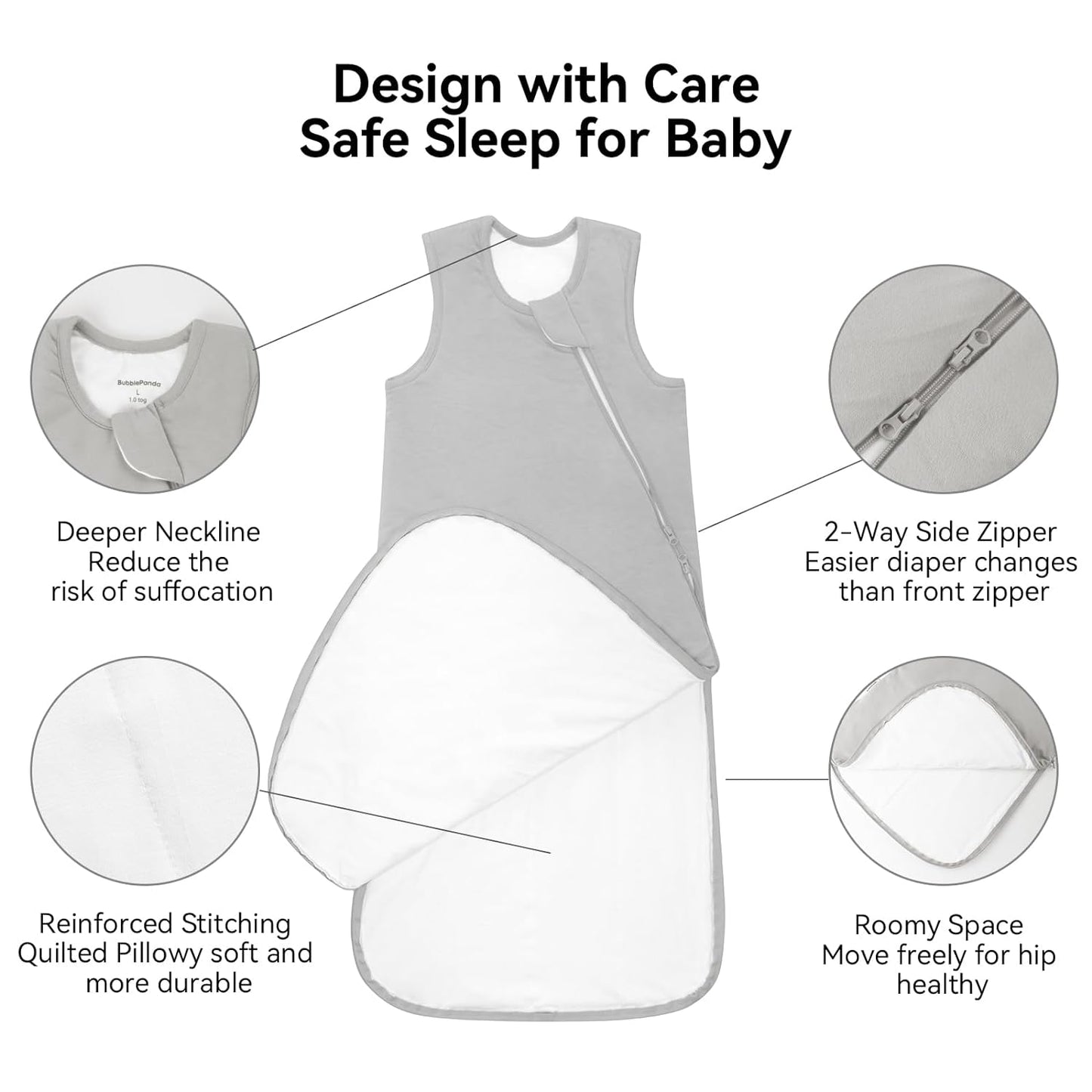 Rayon Made from Bamboo Sleep Sack 18-24 Months 1.0 Tog Ultra Soft Baby Wearable Blanket Toddler Sleeping Sack 2t for Babies Unisex Girl Boy 2-Way Zipper Baby Sleeping Bag Breathable Lightweight XL