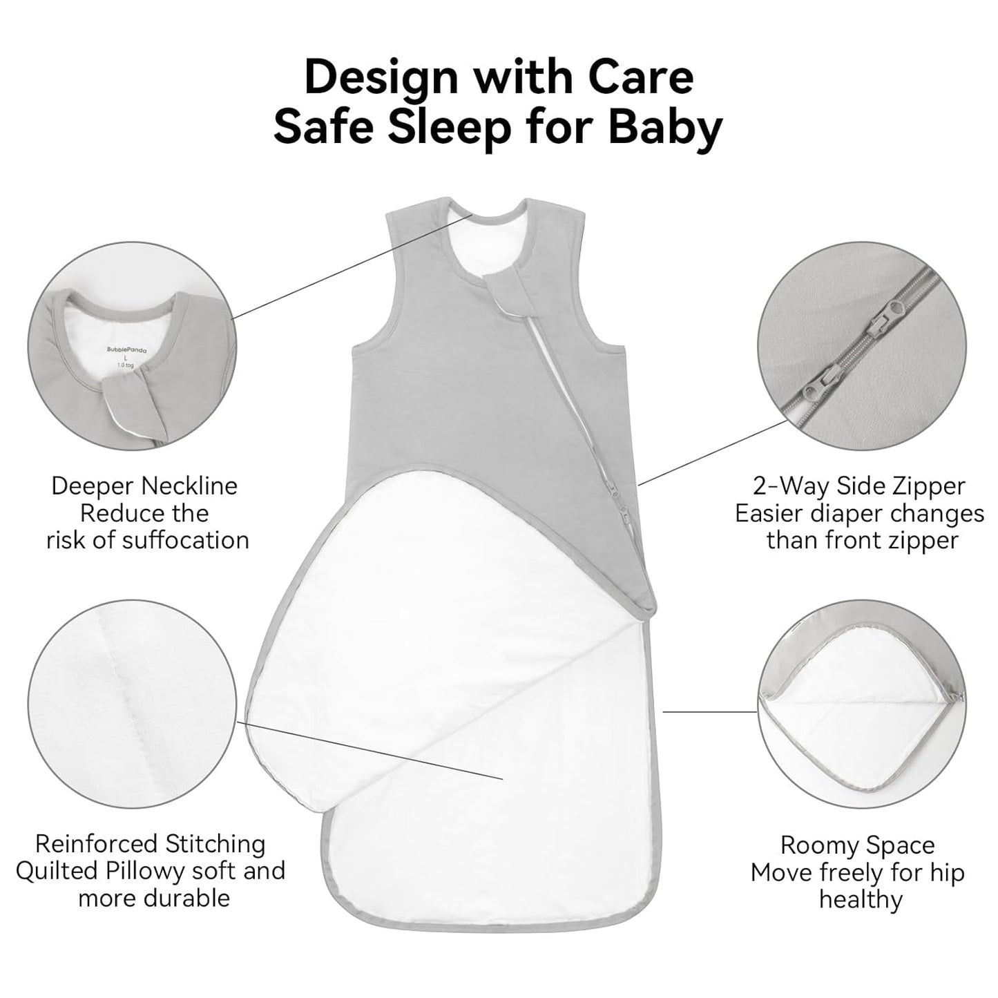 Rayon Made from Bamboo Sleep Sack 6-12 Months 1.0 Tog Ultra Soft Baby Wearable Blanket Toddler Sleeping Sack for Babies Unisex Girl Boy 2-Way Zipper Baby Sleeping Bag Breathable Lightweight Medium