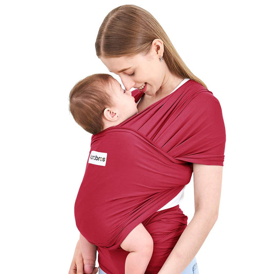 Acrabros Baby Wrap Carrier,Hands Free Baby Carrier Sling,Lightweight,Breathable,Softness,Perfect for Newborn Infants and Babies Shower Gift,Royal Red