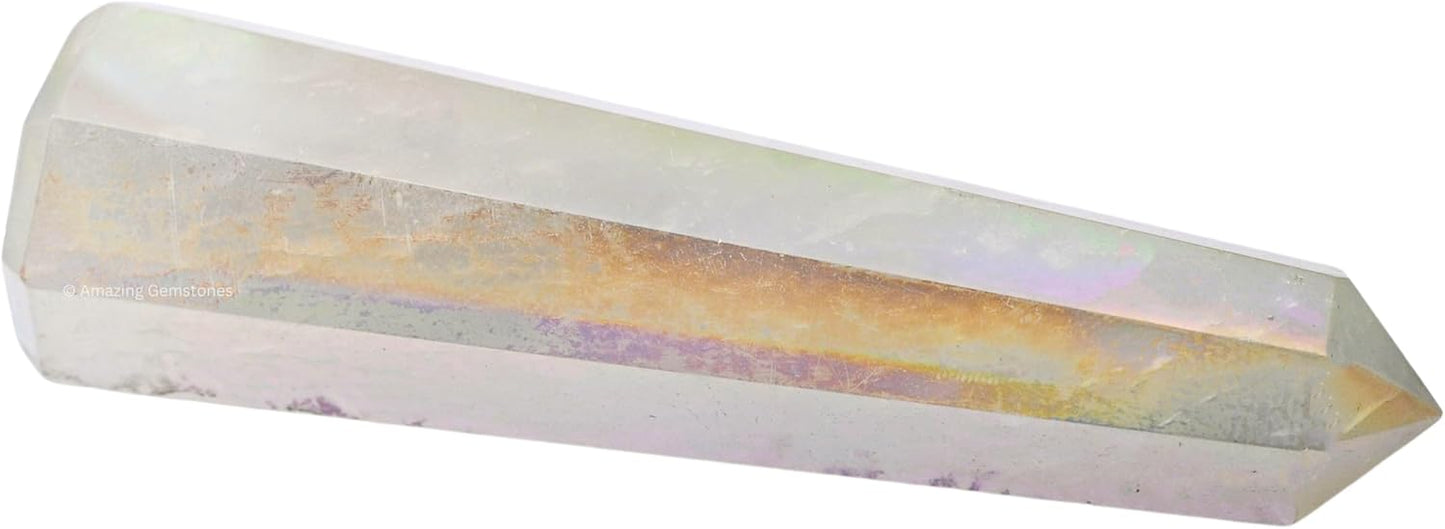 Amazing Gemstone Angel Aura Quartz Crystal Towers ~ Natural Healing Crystal Point Obelisk for Reiki Healing and Crystal Grid (3- Inch)