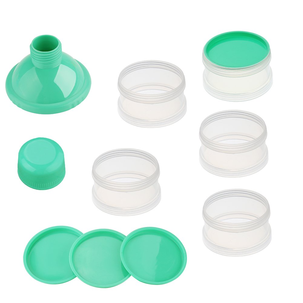 Accmor Formula Dispenser On The Go, 5 Compartments Stackable Formula Container for Travel, Baby Milk Powder Kids Snack Container, BPA Free