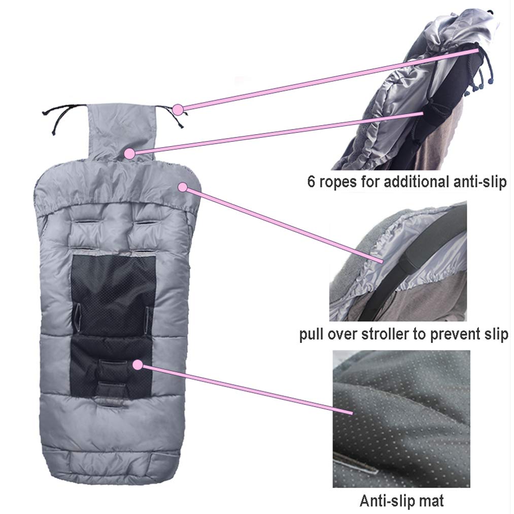 Anti-Kick Winter Water Proof Cozy Warmer Baby Footmuff Fits for Most of Strollers, Jogger, Reversible from Blanket to Sleeping Bag, Strap Position Adjustable,Safe and Practical Featurs