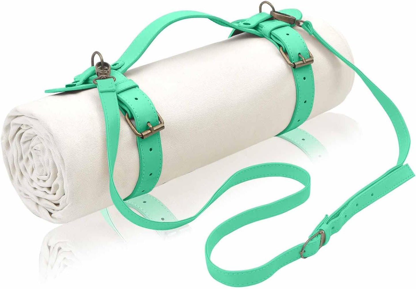 4’9” x 6’3” White Lightweight Water-Resistant Canvas Mat – Picnic, Outdoor, Beach, Park, Camping, Toy Mat