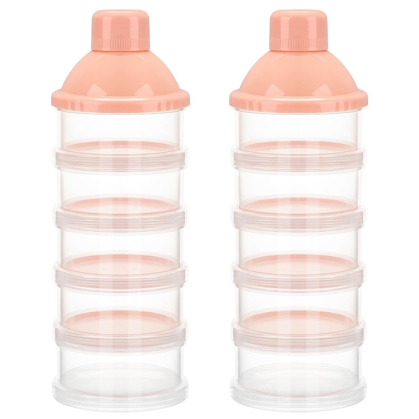 Accmor Formula Dispenser On The Go, 5 Compartments Stackable Formula Container for Travel, Baby Milk Powder Kids Snack Container, BPA Free