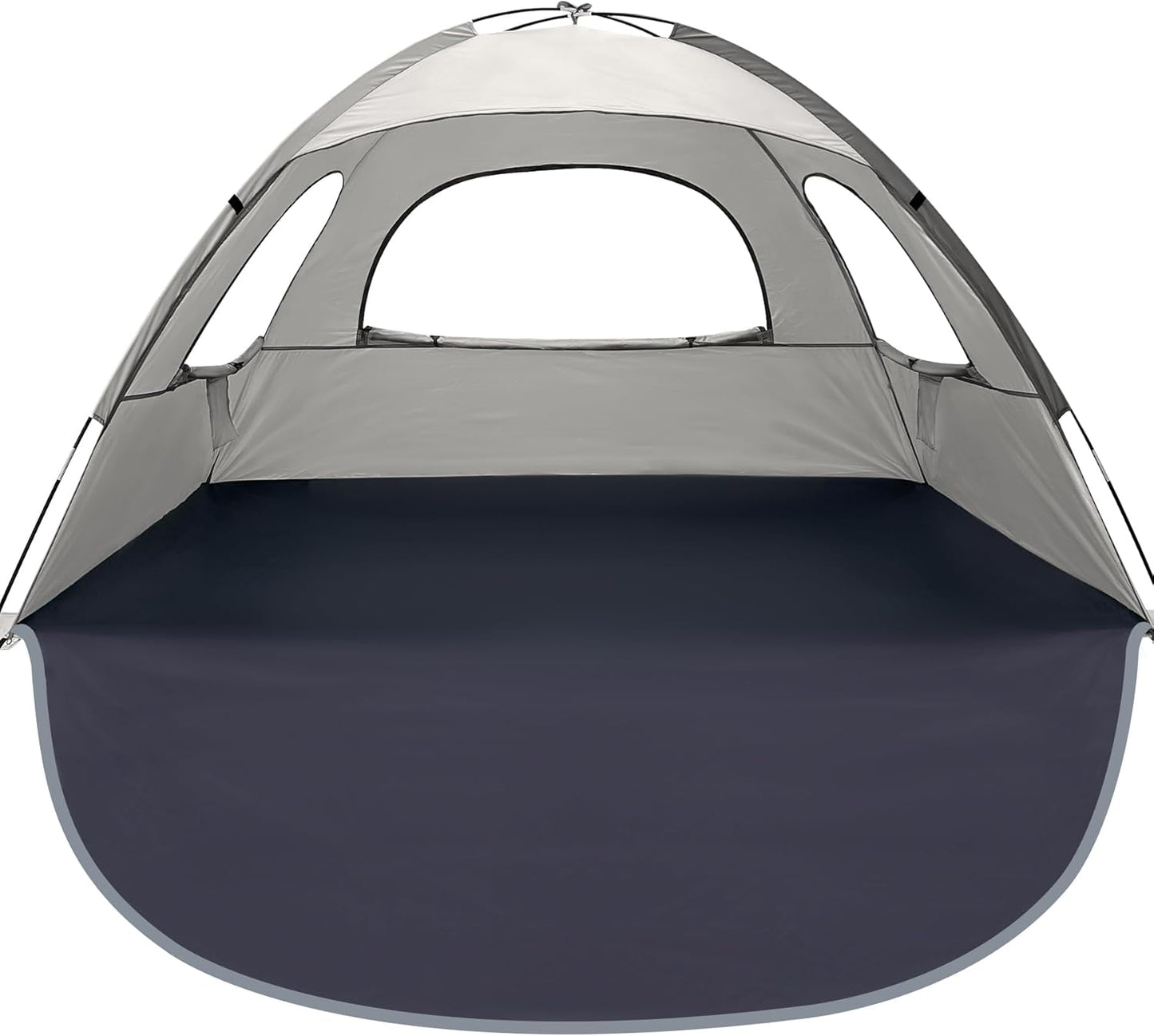 WhiteFang Beach Tent Anti-UV Portable Sun Shade Shelter for 3/4/6/8 Person, Extendable Floor with 3 Ventilating Mesh Windows Plus Carrying Bag, Stakes and Guy Lines