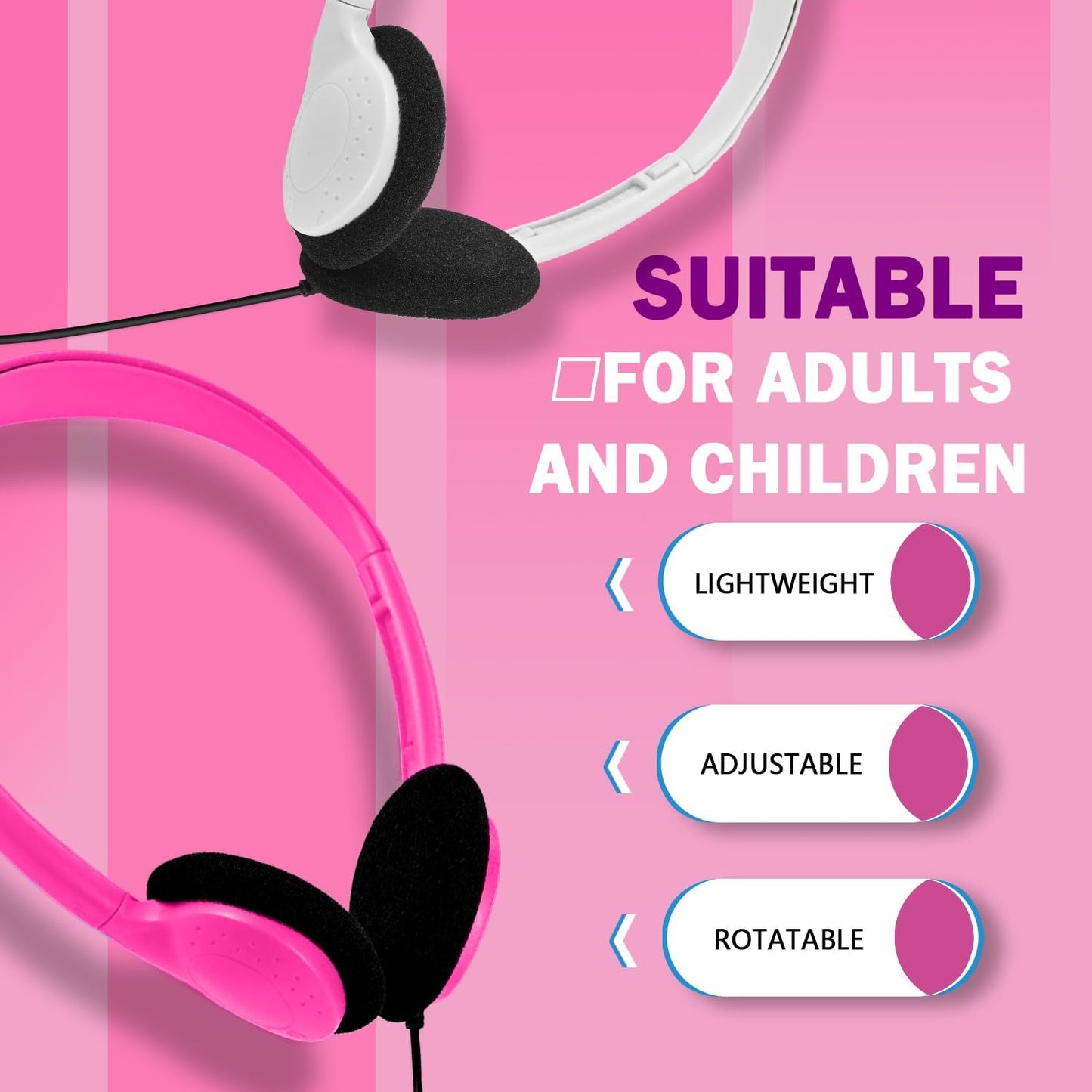 Kids Headphones Bulk 30 Pack for School Classroom Students Children Toddler Boys Girls Teen Adults
