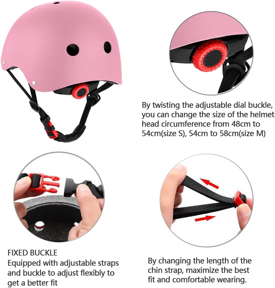 Kids Bike Helmet for Ages 2-14, Adjustable Safety Toddler Helmet with Protective Gear Set, Skateboard Scooter Helmets with Knee Elbow Pads Wrist Guards