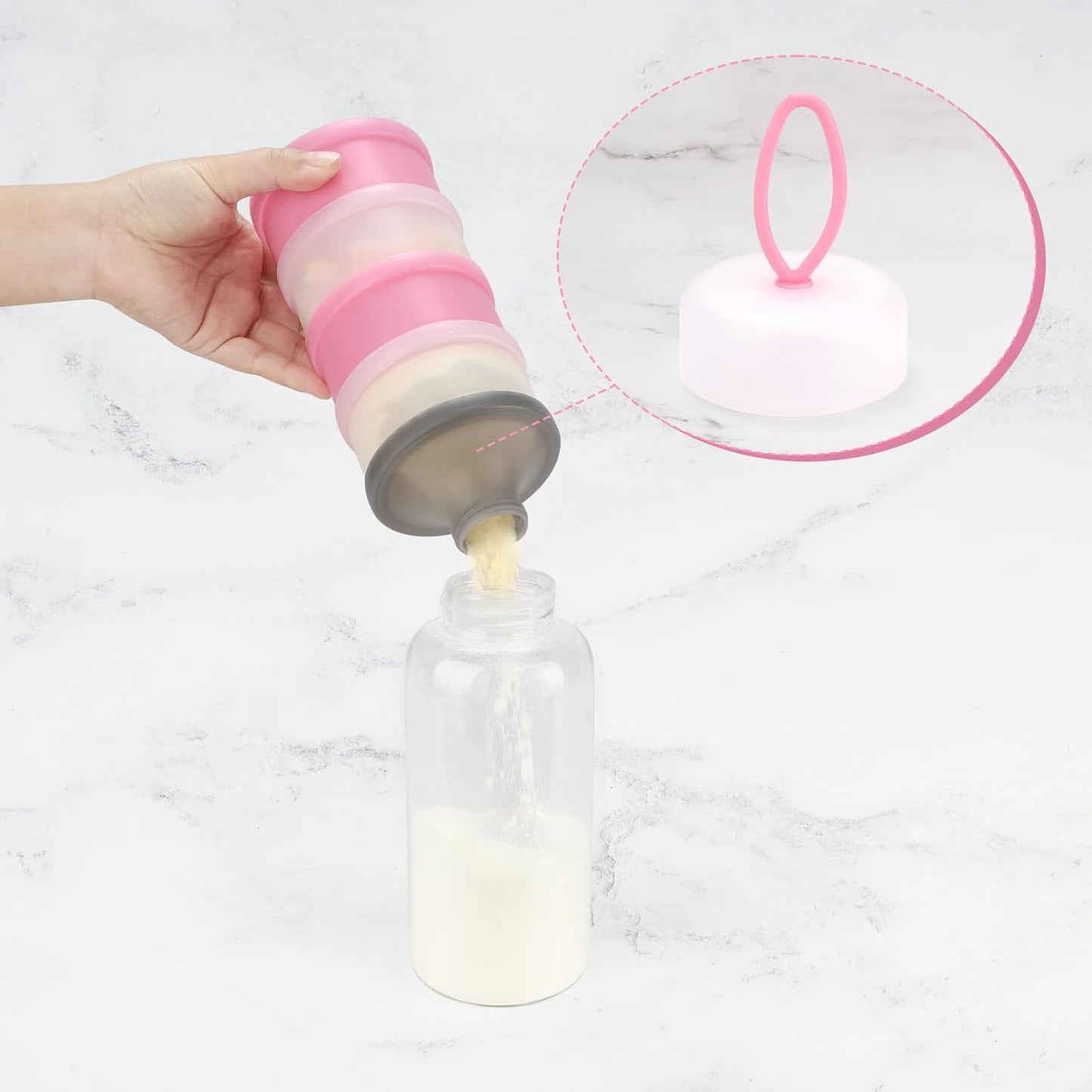 Accmor 2 Pack Baby Formula Dispenser On The Go, Stackable Formula Dispenser Formula Container to Go, Non-Spill Portable Milk Powder Kids Snack Storage Container, BPA Free