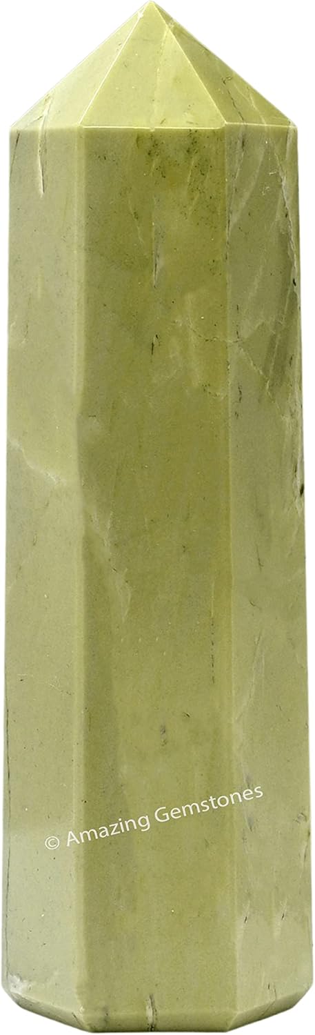 Amazing Gemstone Large Serpentine Crystal Towers ~ Natural Healing Crystal Point Obelisk for Reiki Healing and Crystal Grid (5.5 to 6 INCH)