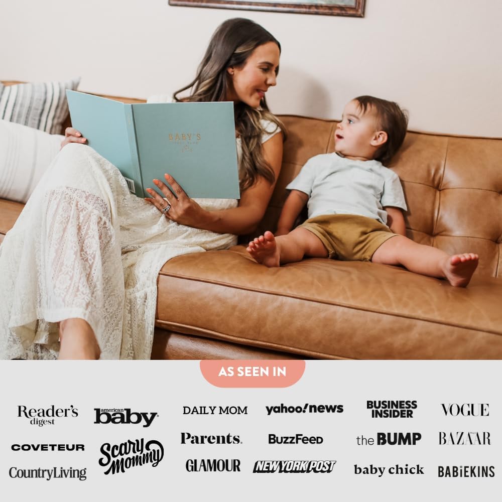 Lucy Darling Baby Memory Book – Celestial Skies | Luxury Baby First Year Book & Photo Album | Gender Neutral Keepsake Journal for Milestones, Memories & Photos | Thoughtful Pregnancy Gift