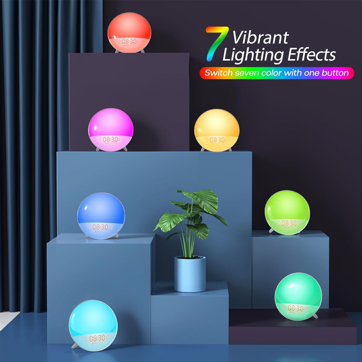 Dekala Smart Sunrise Alarm Clock for Kids, Wake Up Light for Bedrooms, Teens Heavy Sleepers,Sleep Aid with FM Radio, Sunrise/Sunset Simulation, 4 Alarm Clock, 7 Natural Sounds, APP Remote Control