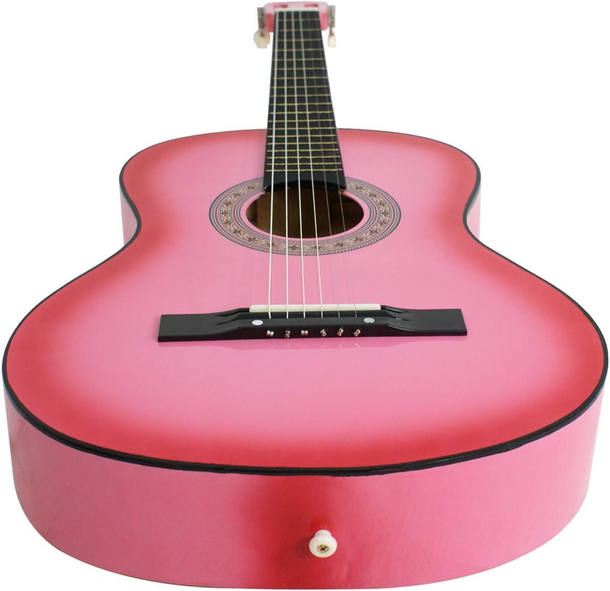 Smartxchoices 38" Acoustic Guitar Bundle with Gig Bag Strap Pitch Pipe Extra Strings Set Pick PINK 6 String for Beginners Starter Kids Girls Youths Students Right-handed (PINK)