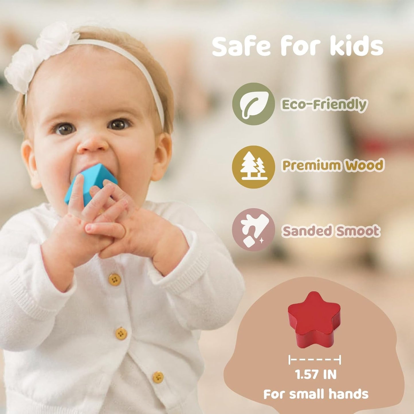 Shape Sorter - Montessori Wooden Learning Shapes Toy with 17 Shape Blocks - Early Education and Sensory Development Storage Pull Car for Toddlers, SSC03