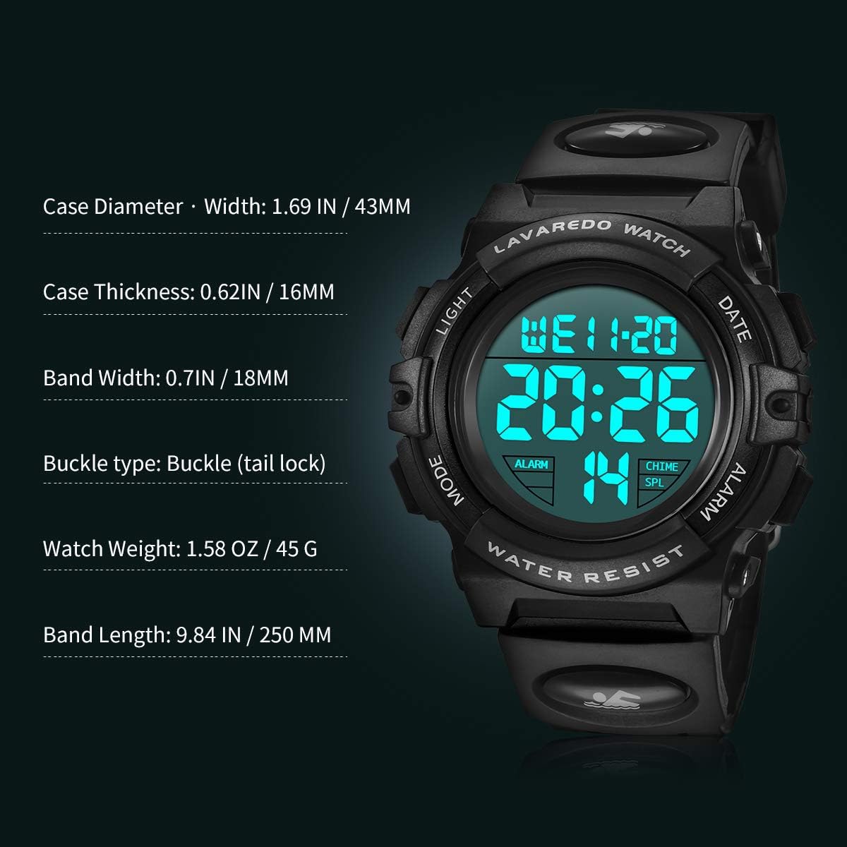Kids Watch,Boys Watch for 3-15 Year Old Boys,Digital Sport Outdoor Multifunctional Chronograph LED 50 M Waterproof Alarm Calendar Analog Watch for Children with Silicone Band,Kids Gift
