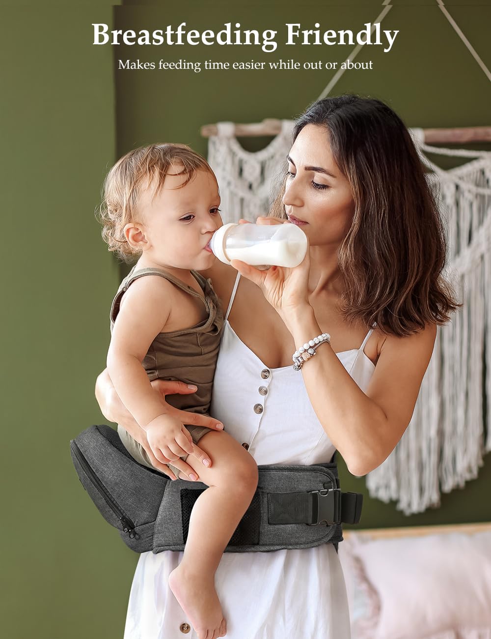 besrey Baby Hip Carrier, Adjustable Waist Belt Carrier, Ergonomic M Position Baby Hip Seat Carrie, Up to 44lb, Easy Fold Up, Infant Hipseat with Fanny Pack