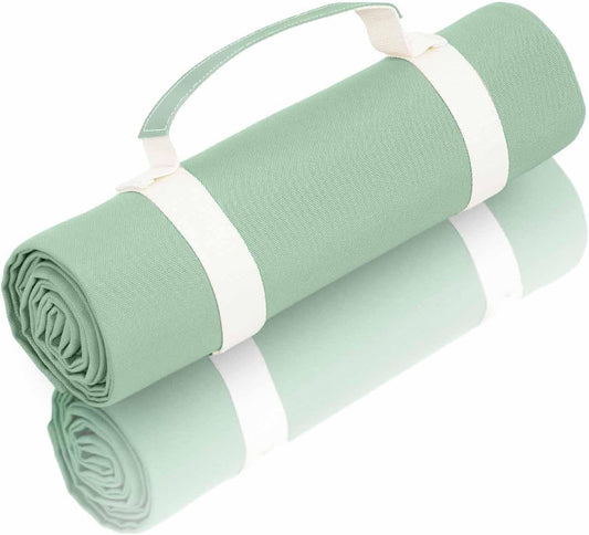 4’9” x 6’3” White Lightweight Water-Resistant Canvas Mat – Picnic, Outdoor, Beach, Park, Camping, Toy Mat