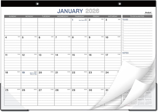 2026 Desk Calendar - 17" x 12" Desk Calendar 2026, JAN 2026 - DEC 2026, 12 Months Calendar 2026, Desk Pad, Large Ruled Blocks, Premium Paper