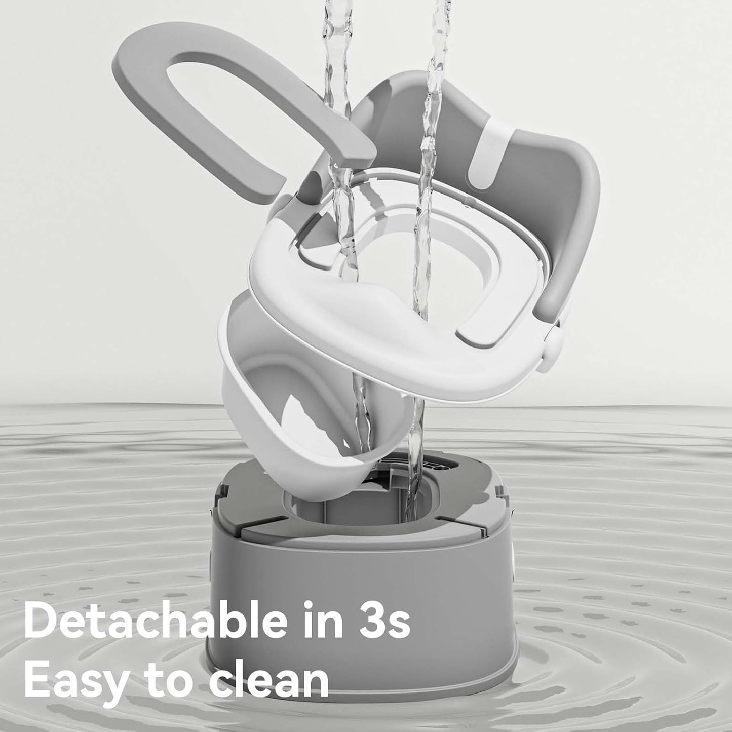 3 in 1 Toddler Potty Training Toilet Seat with Steps Ladder, Foldable Potty Train Chair Adapter for Toddlers Kids Boys Girls, Gray