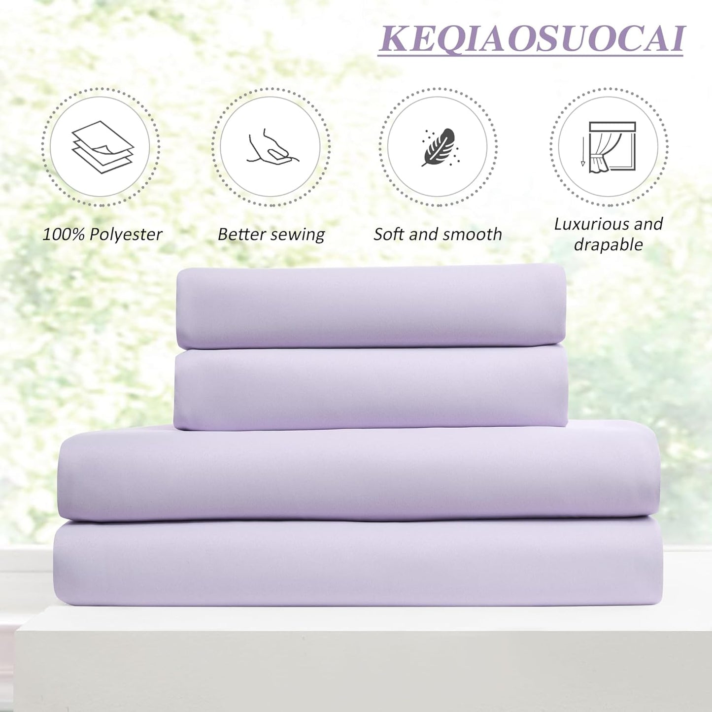 KEQIAOSUOCAI Light Purple Pinch Pleated Lilac Curtains Blackout 84 Inch Long, Thermal Insulated Darkening Drapes for Kids Nursery Bedroom Living Room Window Panels with Hooks 40 x 84 Inch