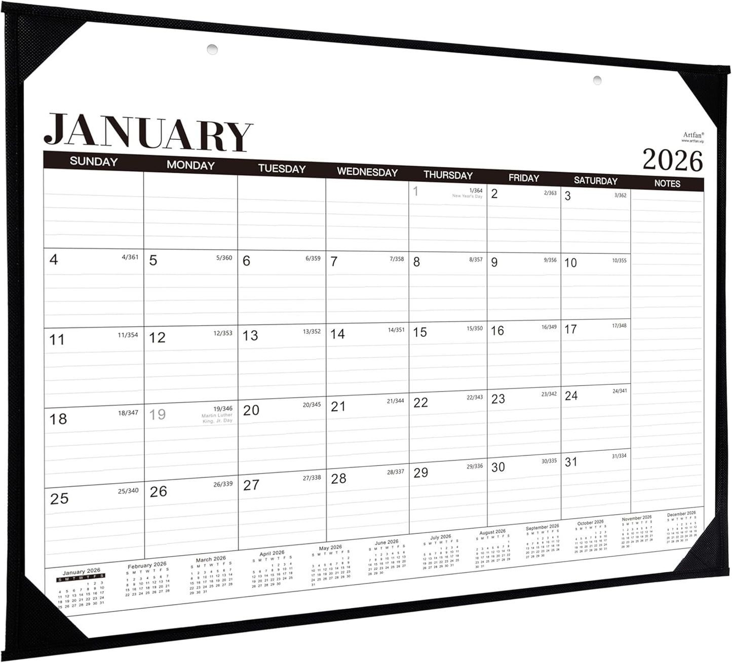2026 Desk Calendar - 12 Months Large Desk Calendar 2026, Jan.2026 - Dec.2026, 22" x 17", 2026 calendar Desk with Large Ruled Blocks, To-do List & Notes