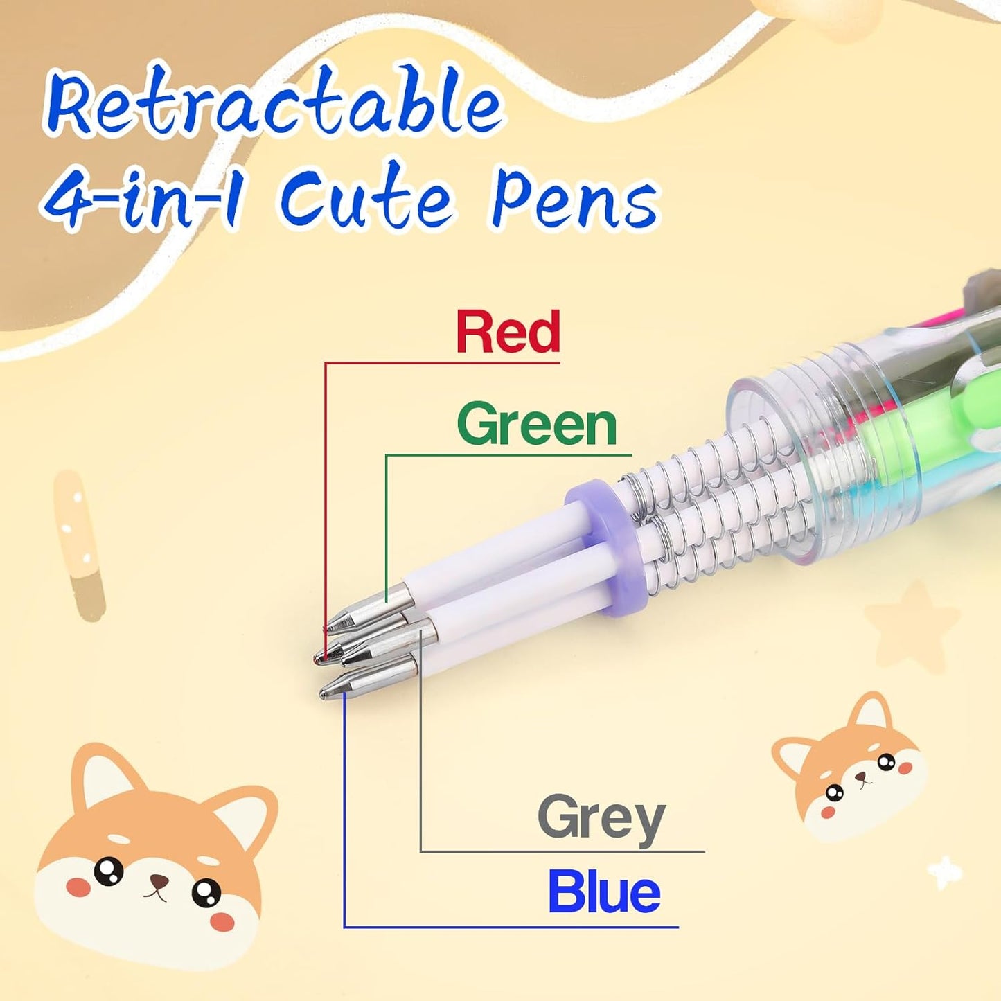 70Pcs Mini Multicolor Pens in One 4-in-1 Fun Pens for Kids, Ballpoint Pen for Birthdays and Children's Parties, Cute Pen Gifts Assorted Ink Kawaii Pen