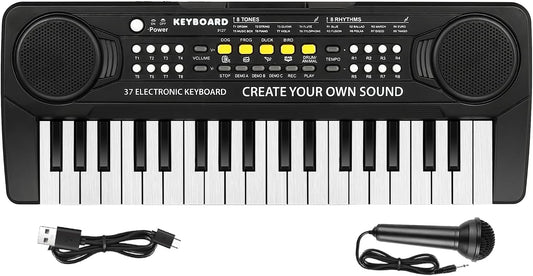 Kid Keyboard Piano - 37 Keys Piano Toys for Kids Beginners Electronic Pianos with Microphone Educational Musical Toy for 3 4 5 6 7 8 Year Old Boys Girls Gift