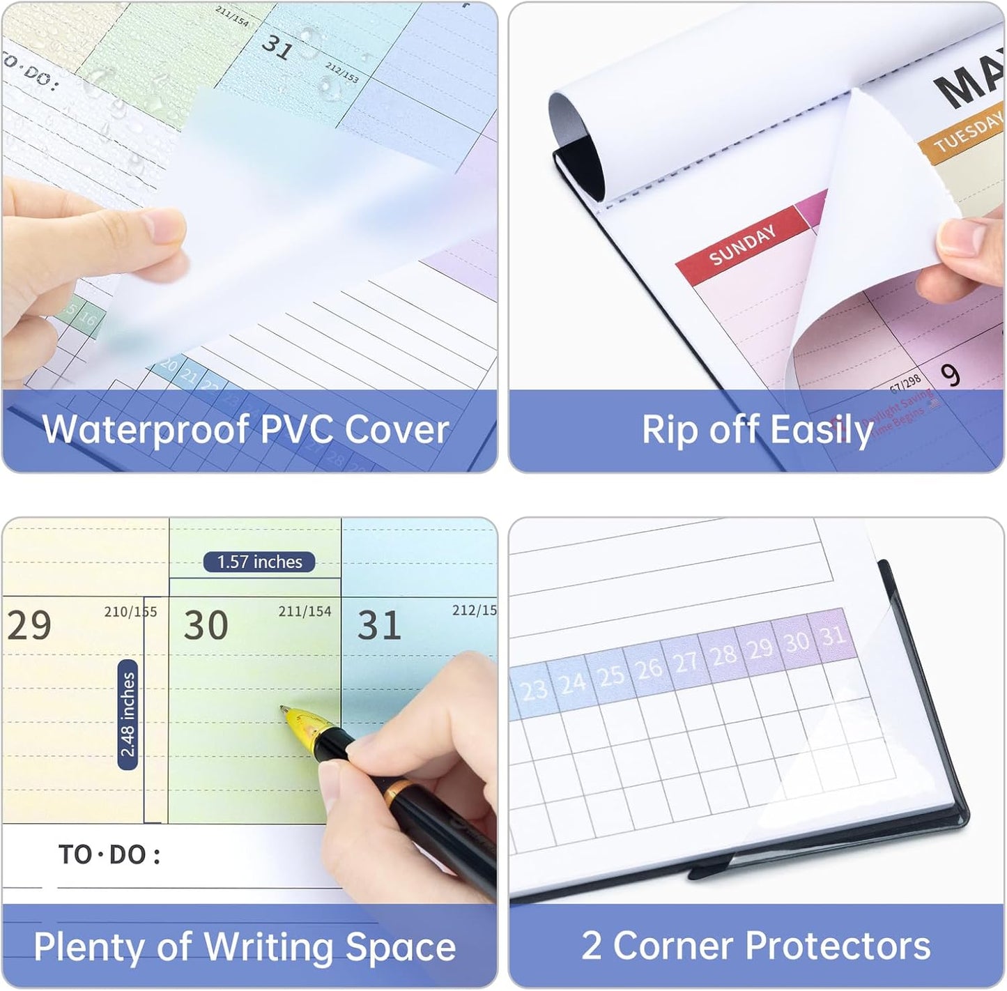 Ospelelf Wall Calendar 2025-2026 Magnetic Calendar for Refrigerator, 12'' x 17'' Desk Calendar 18 Month, Use July 2025 - Dec 2026, Multicolor