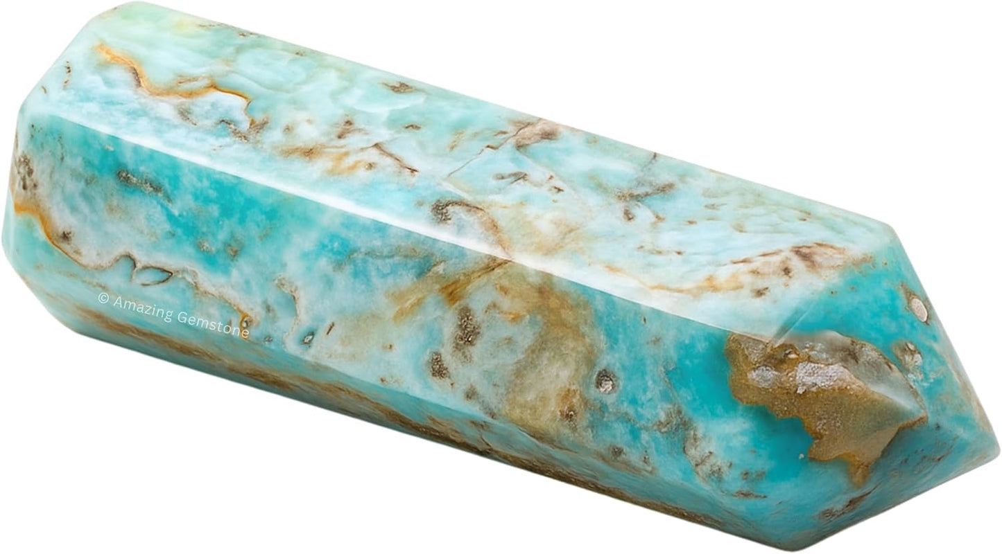 Amazing Gemstone Large Caribbean Calcite Crystal Towers ~ Natural Healing Crystal Point Obelisk for Reiki Healing and Crystal Grid (5.5 to 6 INCH)