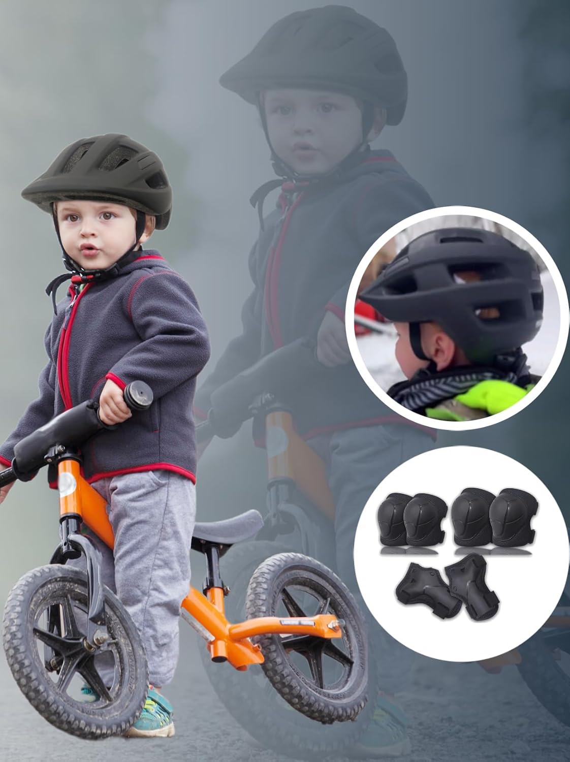 Kids Bike Helmet for Ages 1-8 Years, Adjustable Toddler Boys and Girls Helmets, Lightweight Child Infant Bicycle Cycling Scooter Sports Helmet 48-54cm