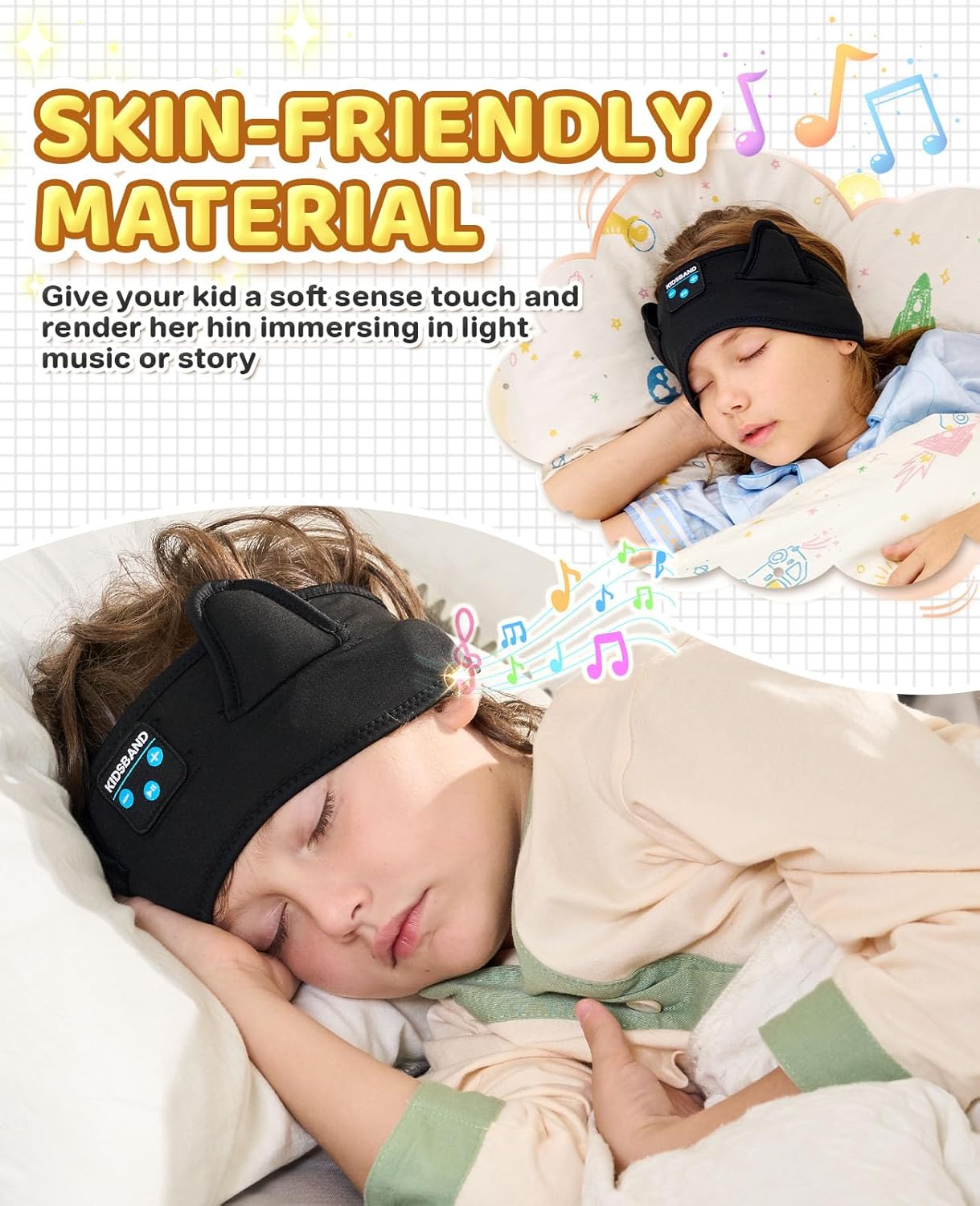 Kids Headphones Headband - Foldable with Adjustable Headband, 3.5 MM Jack for Online Learning, Plane, Travel, Tablet, iPad, Computer