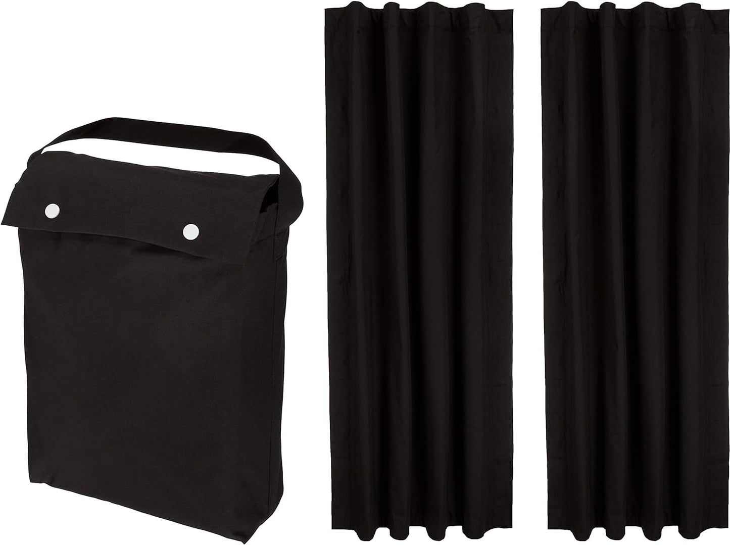 Amazon Basics Portable Blackout Curtain Shade with Suction Cups, 50"W x 78"L, 2-Pack, Black