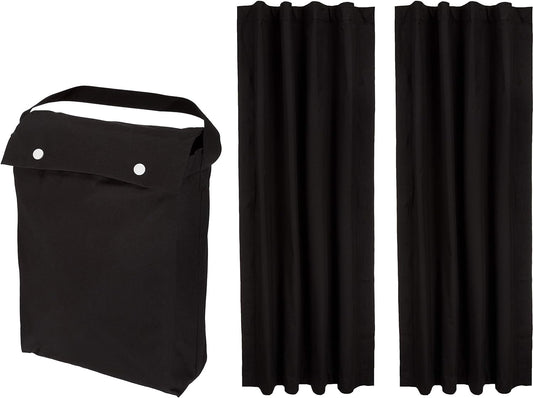Amazon Basics Portable Blackout Curtain Shade with Suction Cups, 50"W x 78"L, 2-Pack, Black