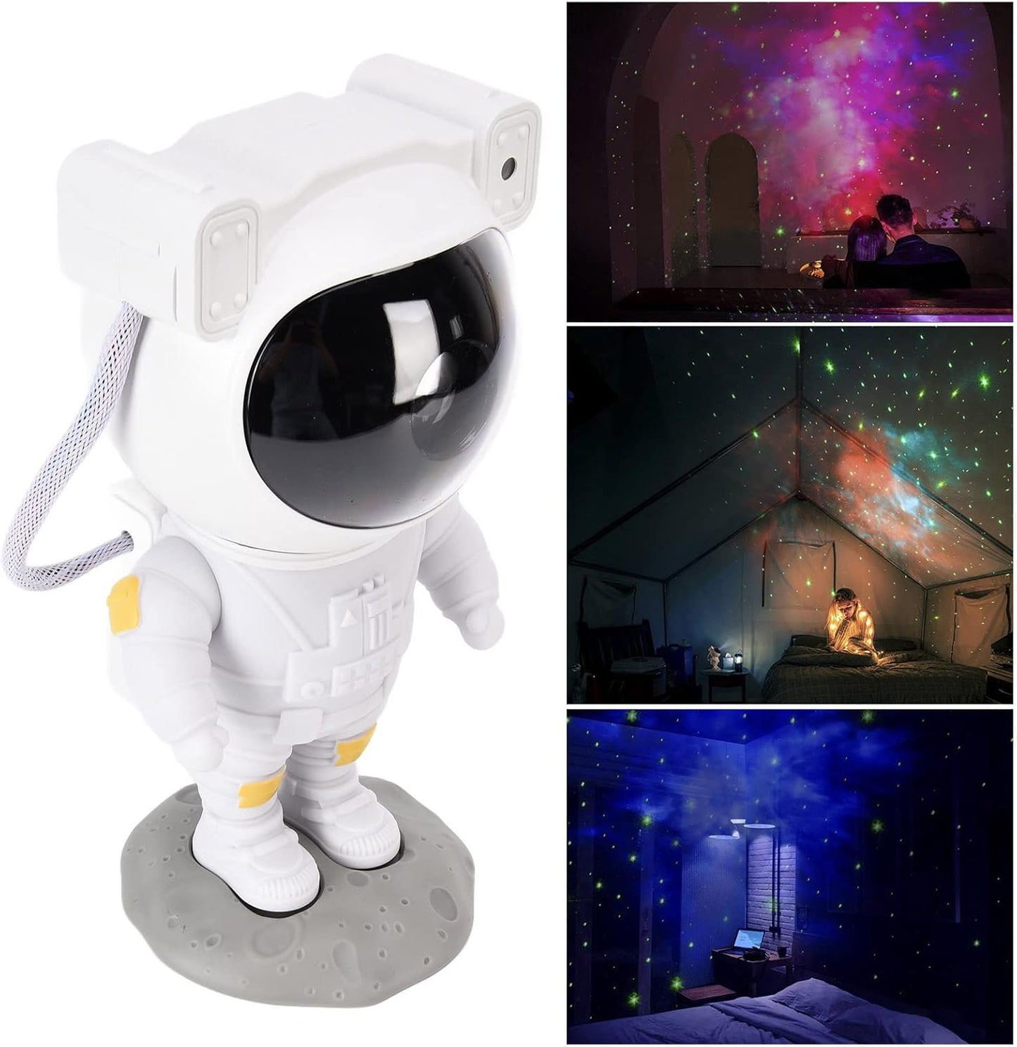 Astronaut Galaxy Projector Night Light, Star Projector Galaxy Night Light, Starry Nebula Ceiling Projection Lamp with Remote Control Timer and 360°Adjustable, Kids Adults Room Game Room Decor