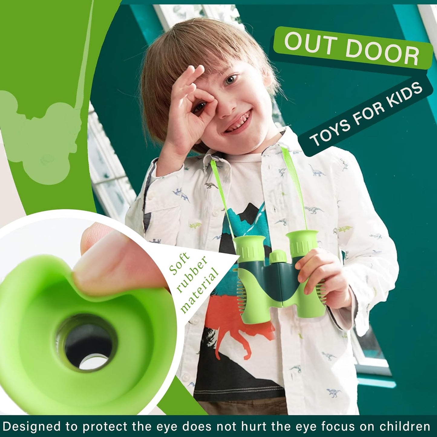 Scotamalone Binoculars for Kids Shockproof Toys Gifts for Age 3-12 Years Old Boys Girls Bird Watching Outside Play Hiking Camping Educational Learning