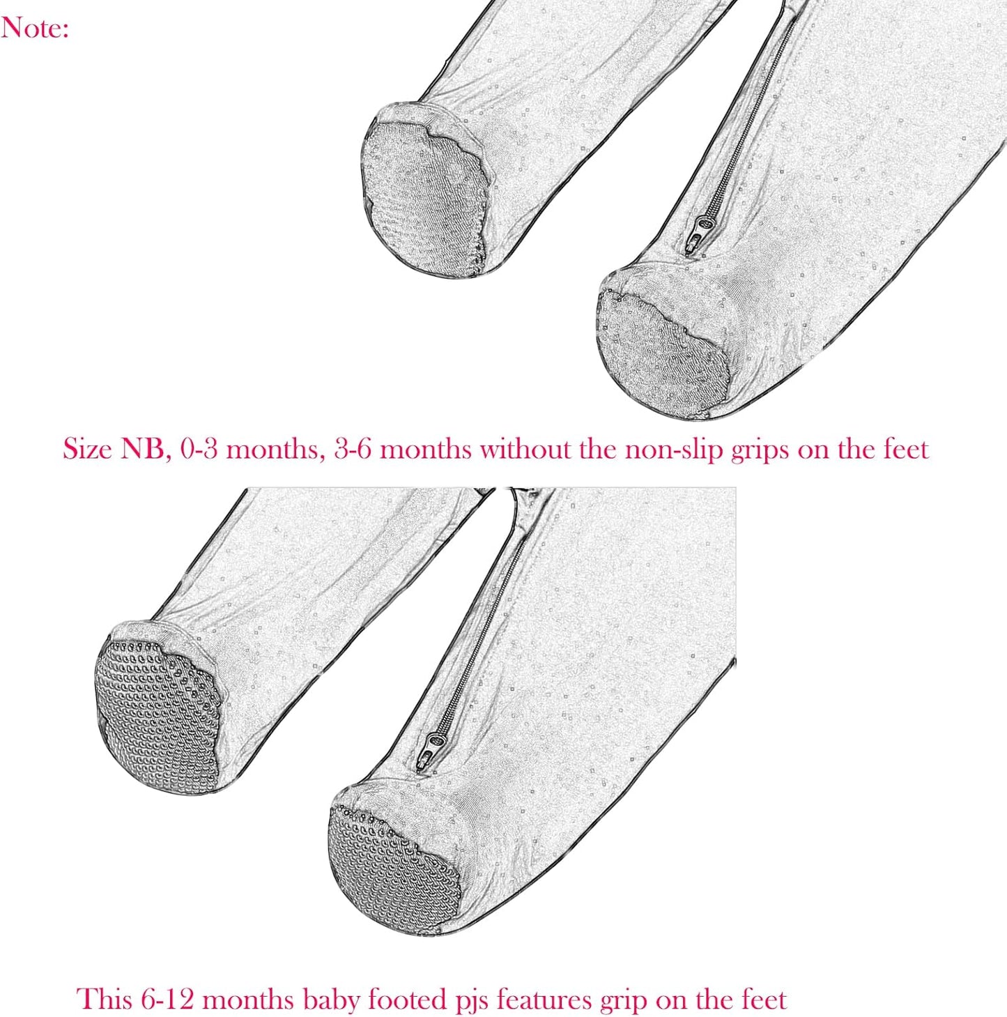 Aablexema Baby Footie Pajamas with Mittens - 3Pcs Infant Footed Sleeper Cotton Sleepwear Outfits