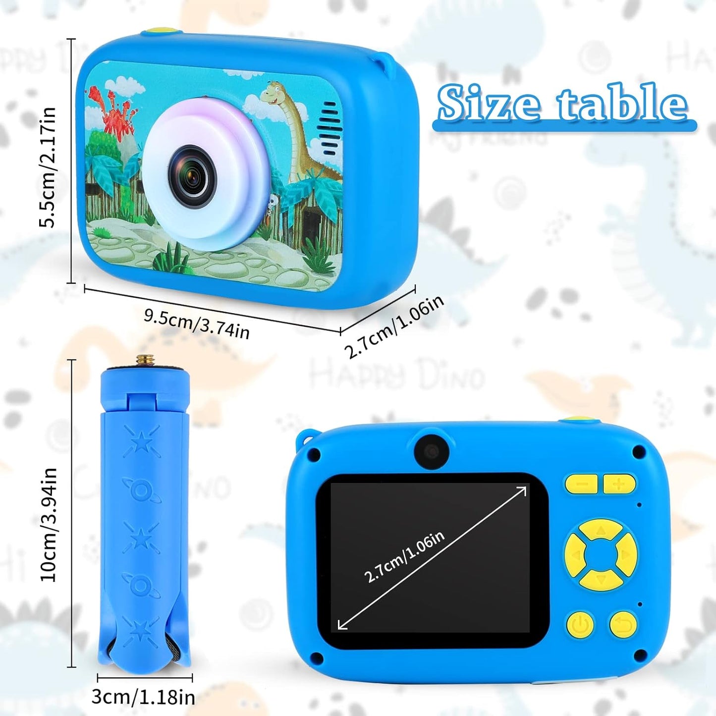 SUZIYO Camera for Kids with Tripod, Digital Video Camcorder 1080P 2.4 Inch HD,Best Birthday Christmas Electronic Toys Gifts for Childen Age 3 4 5 6 7 8 9 Years Old Boys with 32G SD Card, Blue