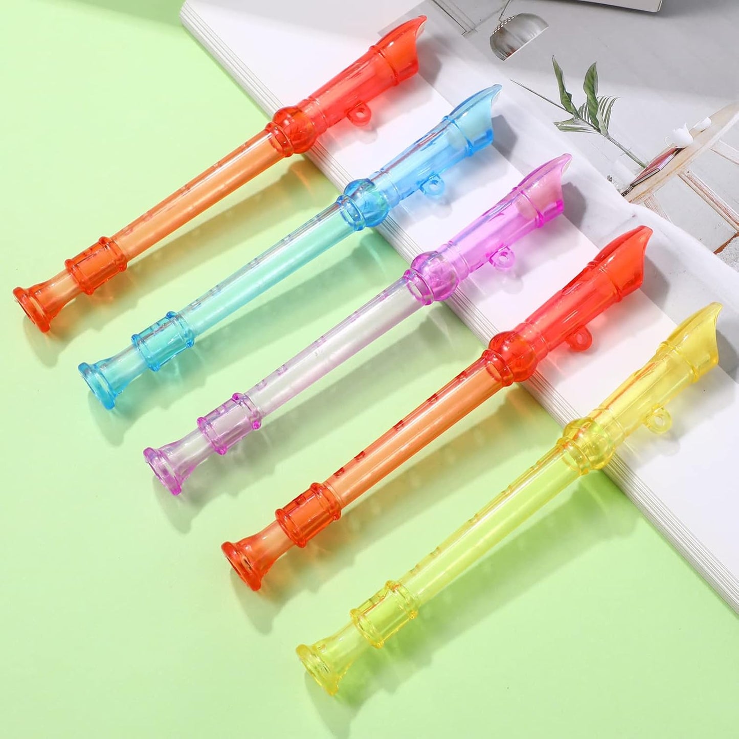 12 Pcs Plastic Recorder 6 Hole Mini Orchestra Musical , Music Recorder Instrument for Student, Music Flutes for Beginner Plastic Soprano Recorder, Random Color