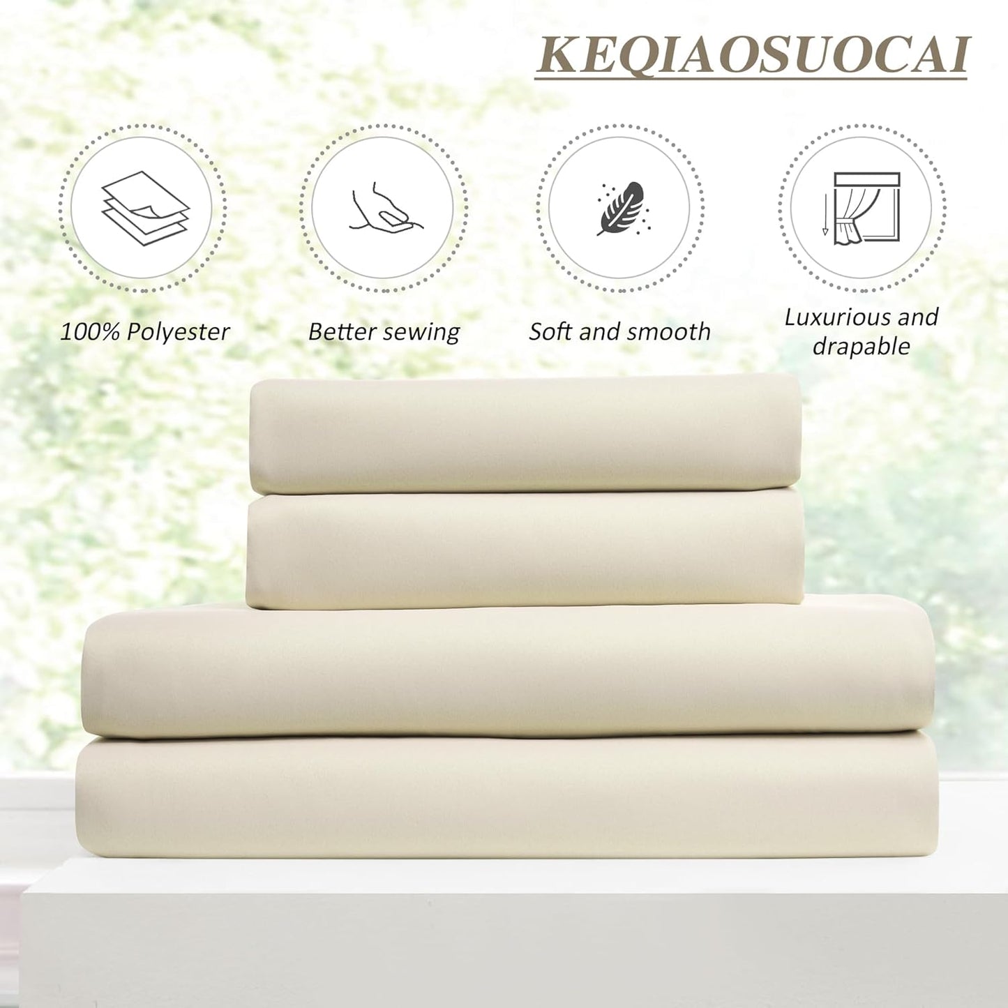KEQIAOSUOCAI Extra Wide Curtains 80 x 102, Patio Sliding Door Pinch Pleated Blackout Curtains 102 Inches Long 2 Panels Set,Vertical Accordion Style Pleated Oversized Curtains with Hooks, Cream
