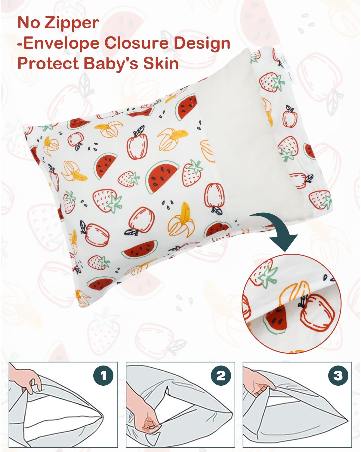 ALVABABY Toddler Pillowcases Stretchy Soft Kids Pillow Cover 2 Pack Fit 13"x 18" or 12"x16" Envelope for Girl Boy Sleepy Travel 2TPE29A