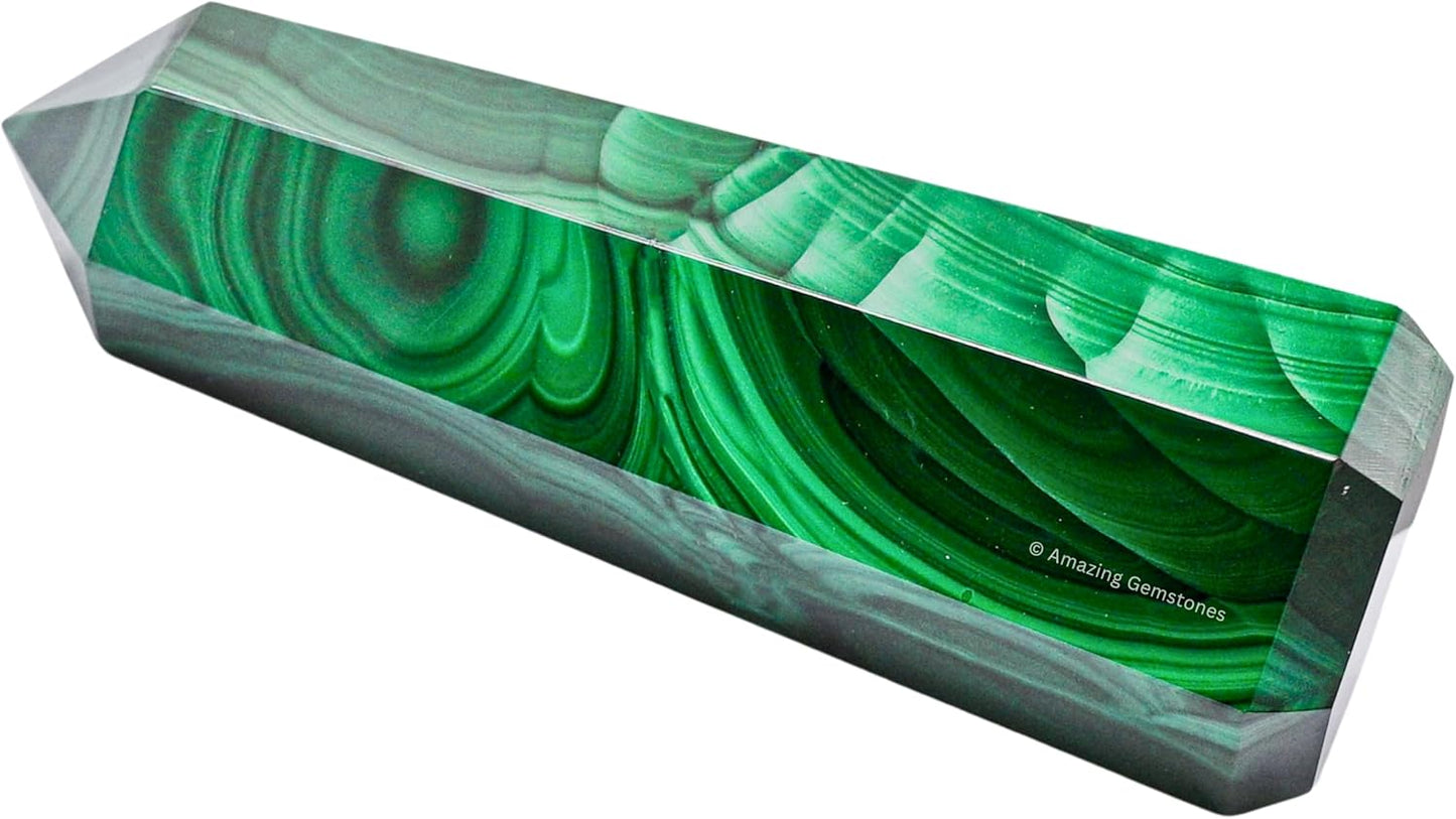 Amazing Gemstone Large Malachite Crystal Towers ~ Natural Healing Crystal Point Obelisk for Reiki Healing and Crystal Grid (5.5" to 6" INCH)