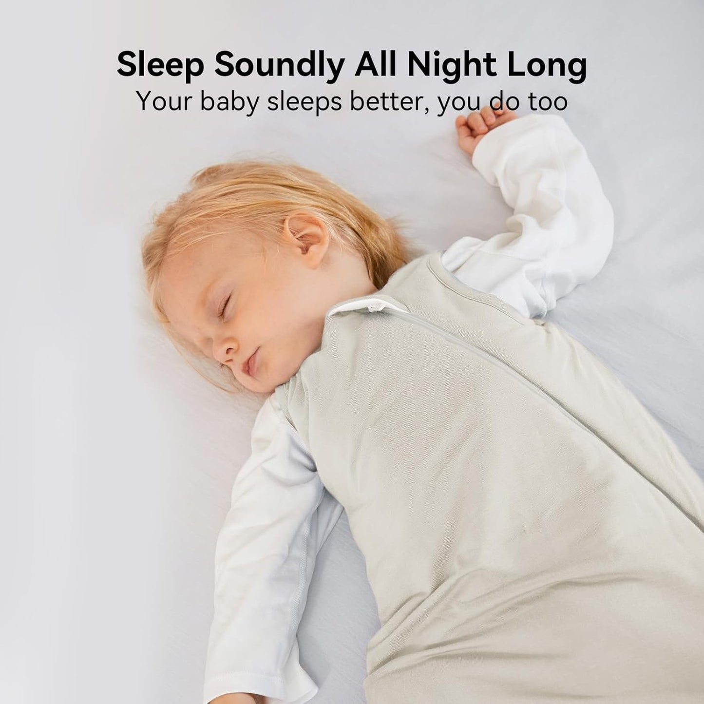 Rayon Made from Bamboo Sleep Sack 0-36 Months 1.0 Tog Ultra Soft Baby Wearable Blanket Toddler Sleeping Sack for Babies (Oat, M(6-12M))