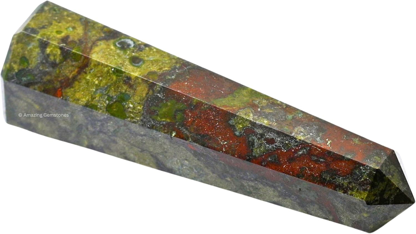 Amazing Gemstone Dragon Bloodstone Crystal Towers - Natural Healing Crystal Point Obelisk for Reiki Healing and Crystal Grid (2 Inch to 3 Inch)