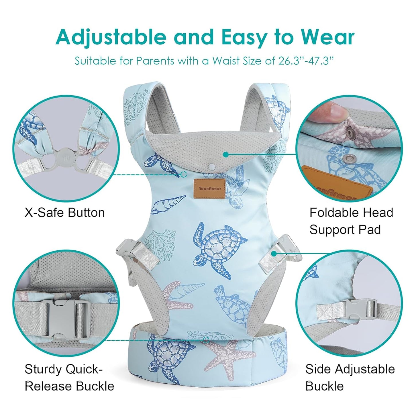 Baby Carrier Newborn to Toddler, Ergonomic Adjustable Toddler Carriers for 7-66 Lbs, Cozy Lightweight Infant Carrier with Neck Support, Baby Holder Carrier with Lumbar Support for Mom Dad