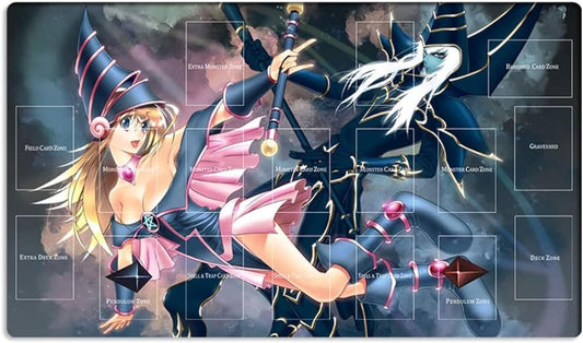 New Mlikemat Playmat Dark Magician Girl TCG CCG OCG Trading Card Game Mat with Zones + Free Bag (ZD014-27-A)