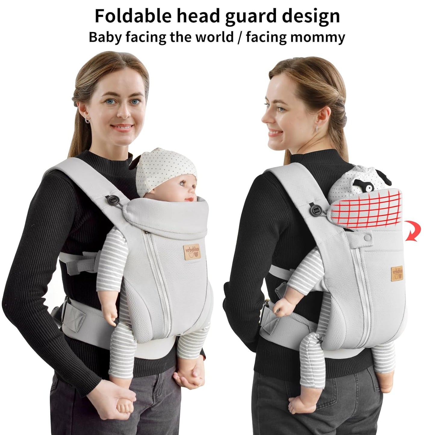 New Upgrade Ergonomic Baby Carrier Newborn Toddler Wrap Carrier,Hands Free Baby Sitting Sling,Breathable,Perfect for Infants/Chest Sling for Babies Shower Gift (Light Grey, Upgrade-with Belt)
