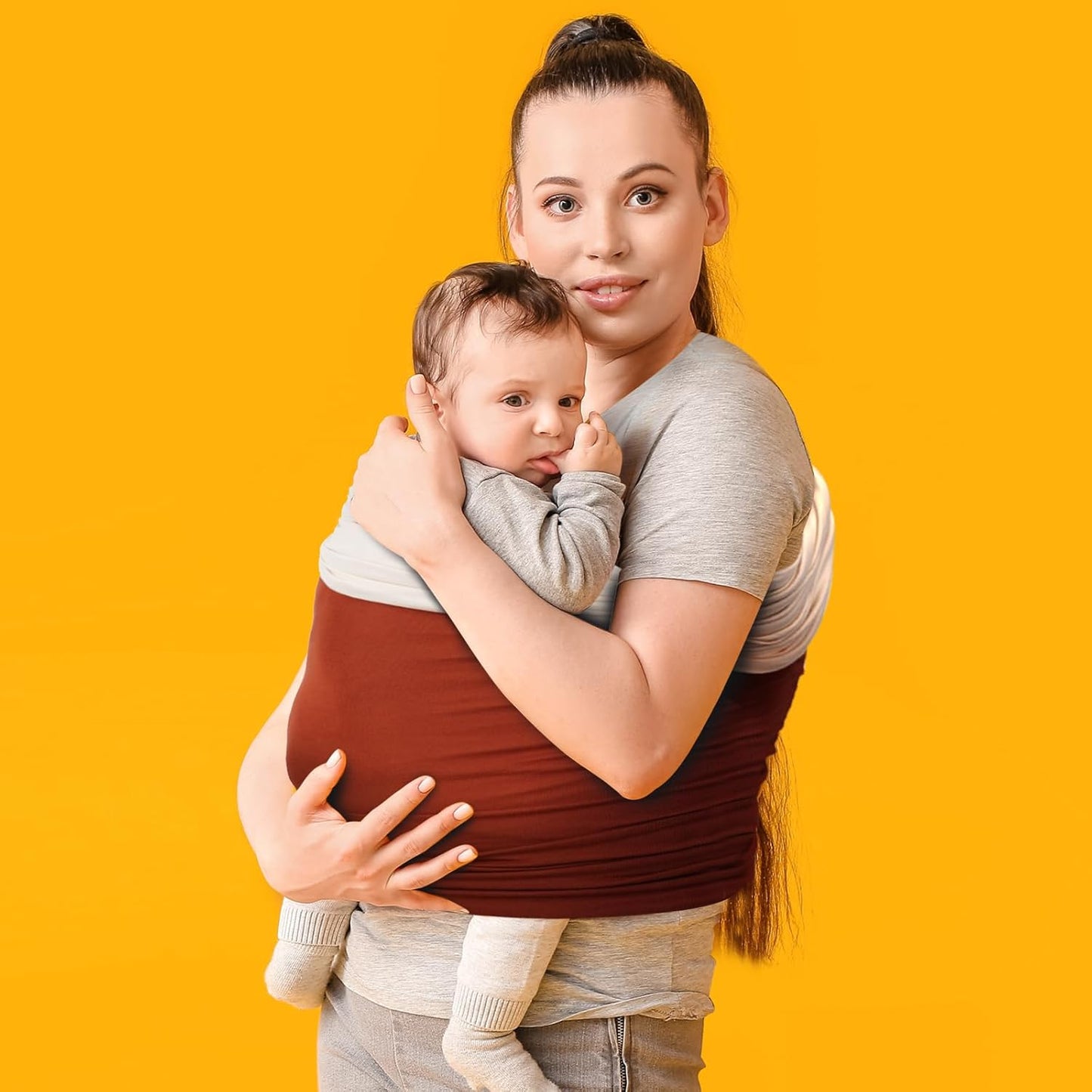 TKKOK Baby Wrap Carrier, Unisex Baby Carrier, Lightweight & Ultra Soft, Easy to Wear Baby Wrap, Perfect for Newborn Toddlers