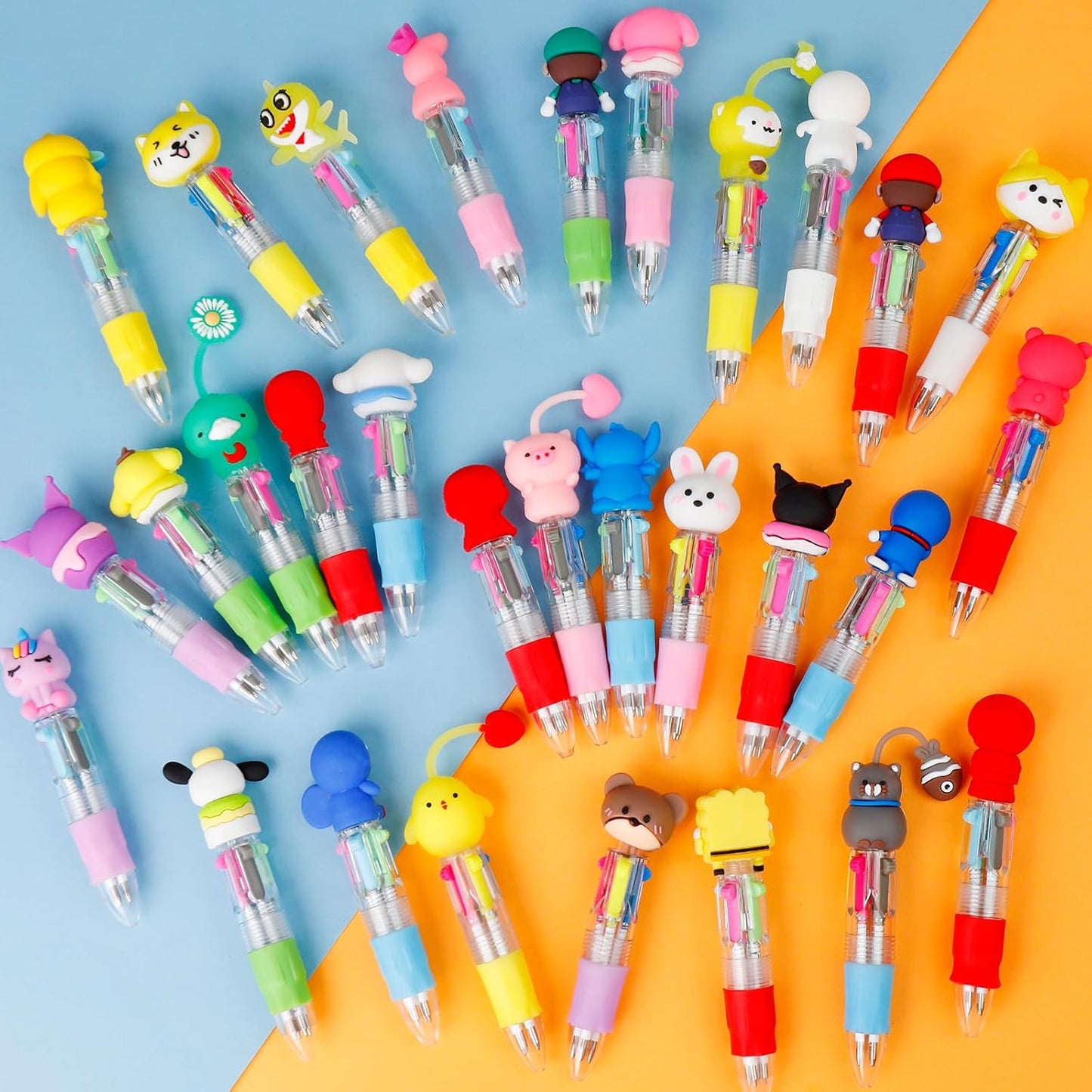 30Pcs Mini Multicolor Pens in One 4-in-1 Cute Pens Bulk for Kids, Ballpoint Pen for Birthdays and Children's Parties, Fun Gifts Assorted Ink Kawaii Pen