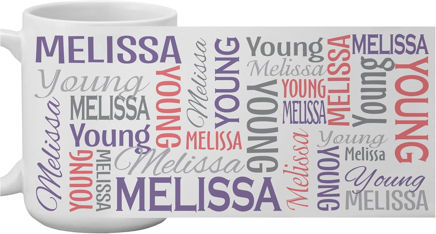 Let's Make Memories Personalized Your Name Signature Mug - Custom 15oz Coffee Mug - Stocking Stuffer - For Christmas -Purple/Pink