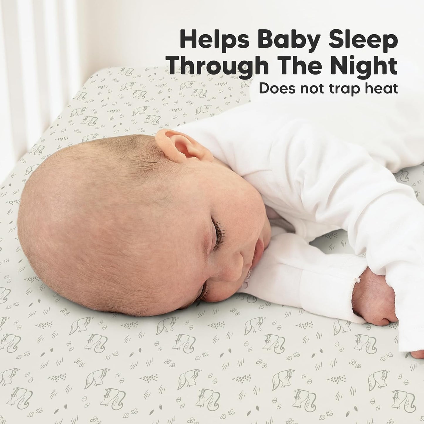 KeaBabies 2-Pack Organic Crib Sheets for Boys, Girls - 52x28 Fitted Crib Mattress Sheet Neutral, Breathable Jersey Cotton Cover for Baby Bed, Toddler Mattress, Soft & Cute Prints (Pine Grove)